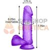 Dildo con testiculos y sopapa de 20 cm transparente